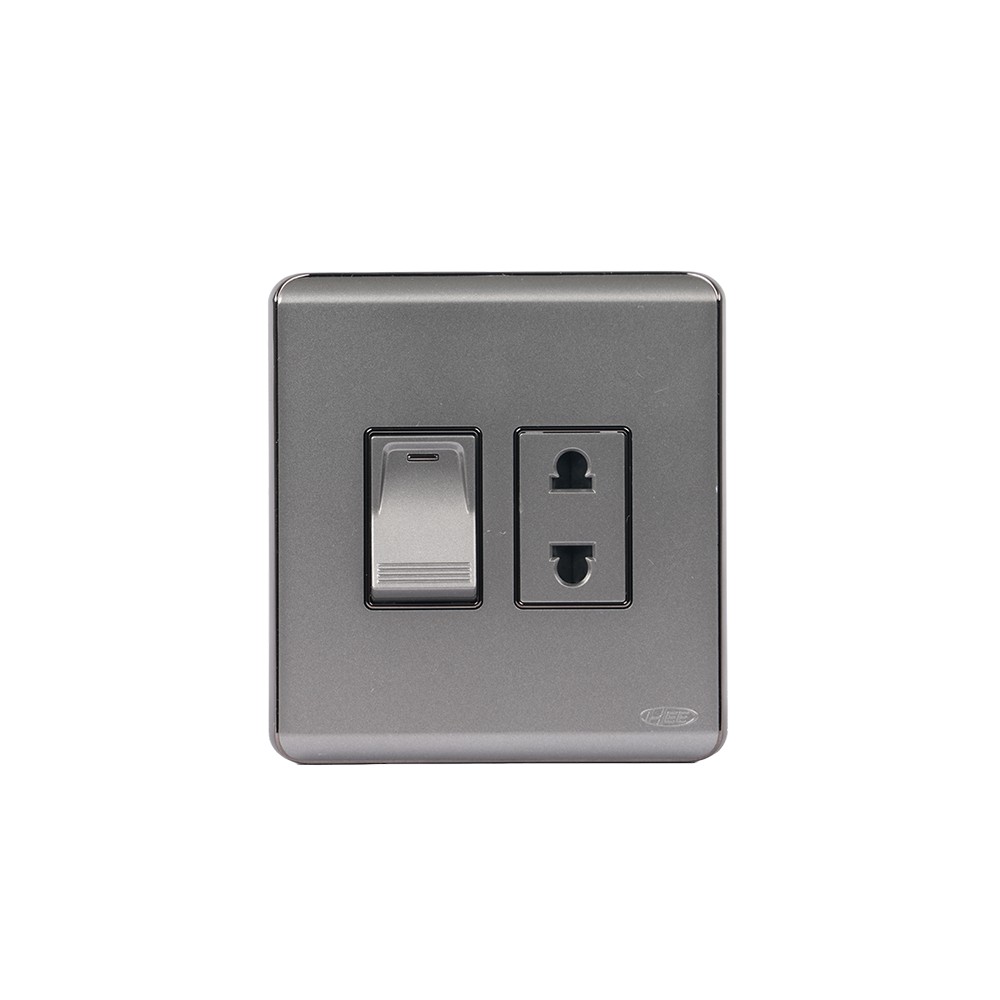 HEE Magnolia Gray 2 Pin Socket With Switch